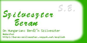 szilveszter beran business card